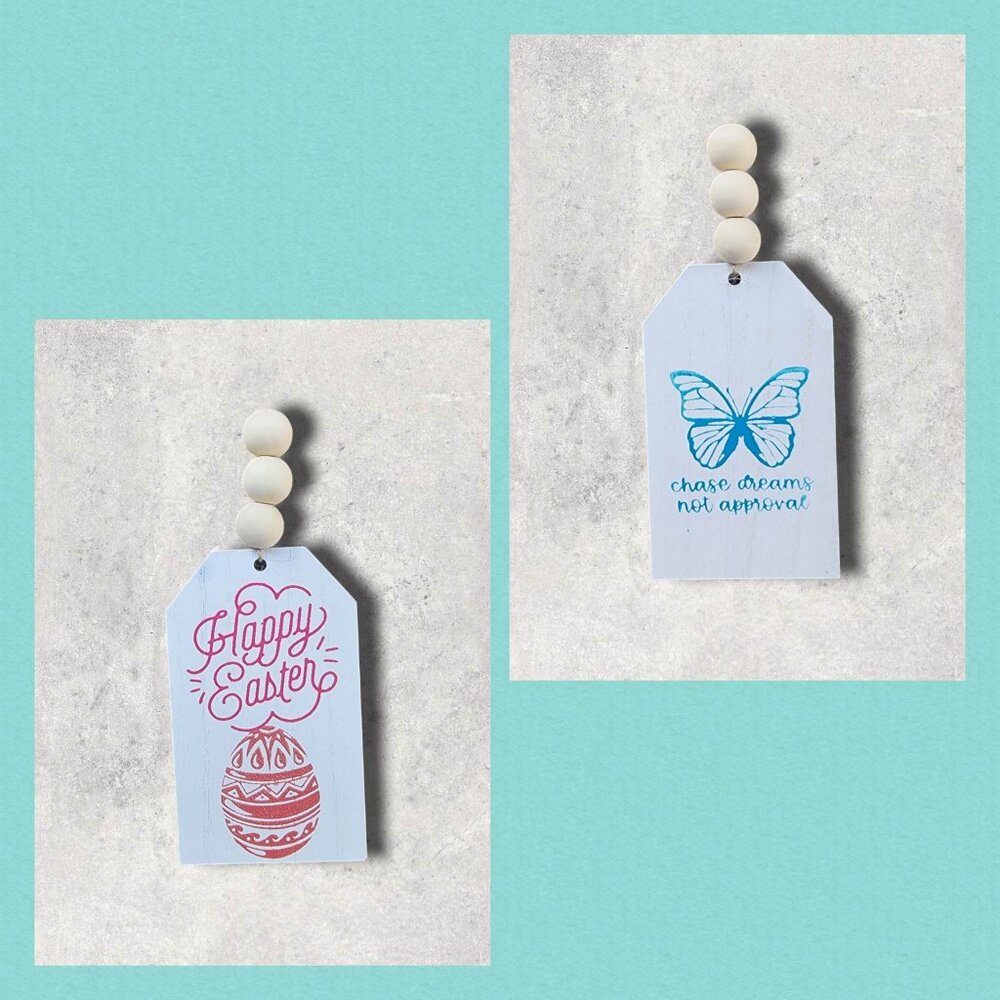 Inspirational / Easter Tag ~ 5 x 3 ~ Happy Easter / Chase Dreams